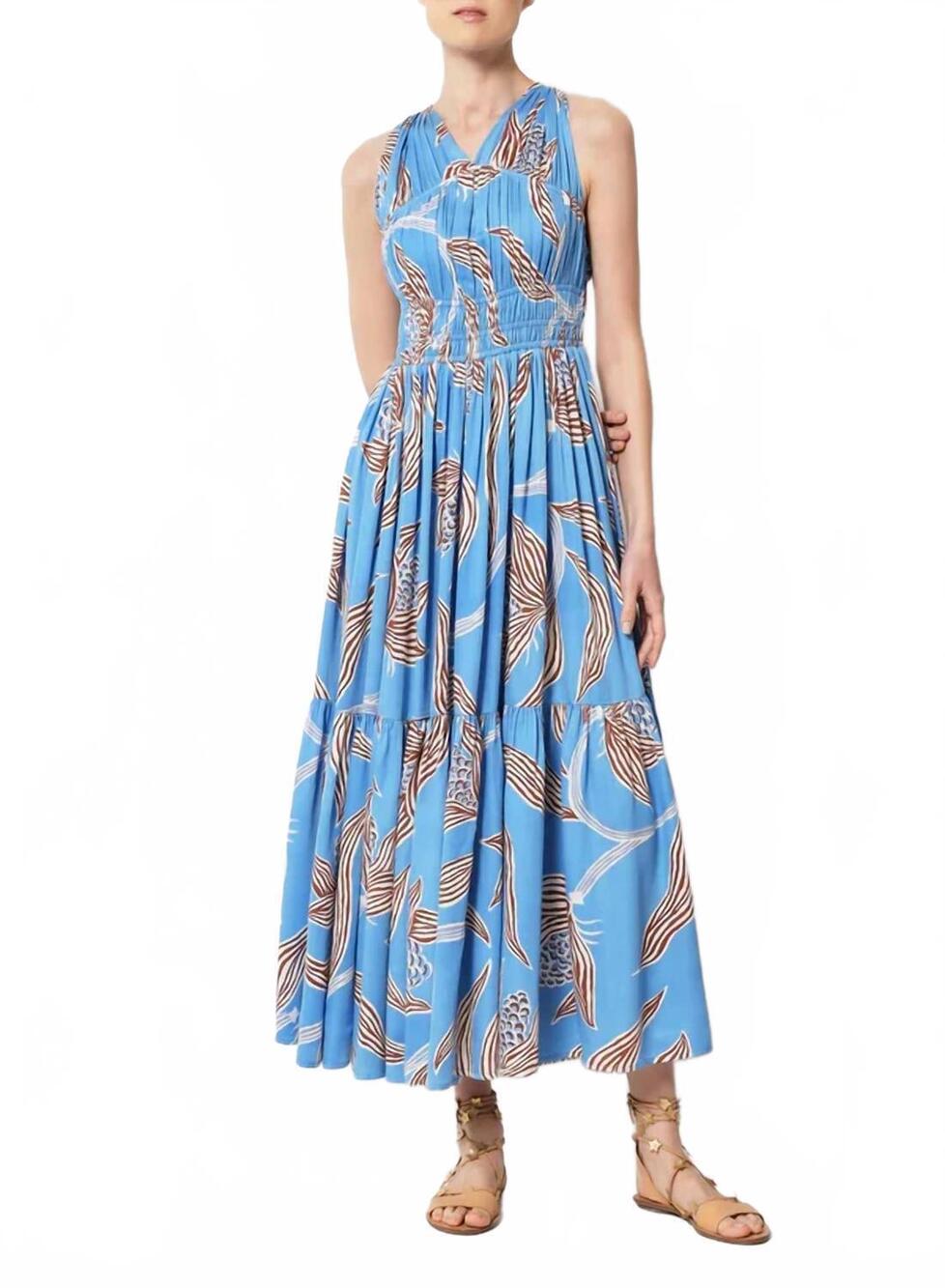 NEW OMIKA evelyn maxi dress in lido lagoon